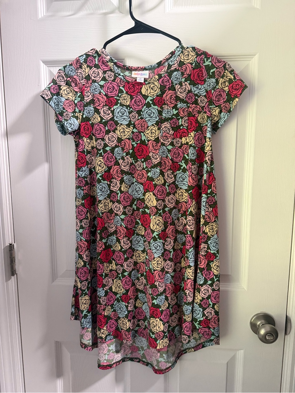 LuLaRoe Kids Floral Rose Print Swing Dress - Multicolor